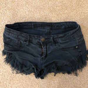Black jean shorts